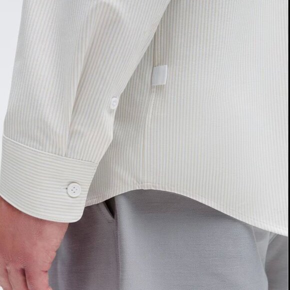 Lululemon New Venture Classic Fit LS Shirt ISWB Yellow/White Thin Stripe - Picture 8 of 8